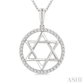 .15CTRDDM STAR OF DAVID PD WG 10K-S+CH*